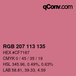 Color code: RGB 207 113 135 | qconv.com