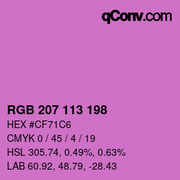 Color code: RGB 207 113 198 | qconv.com