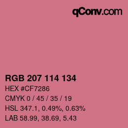 Color code: RGB 207 114 134 | qconv.com