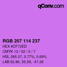 Color code: RGB 207 114 237 | qconv.com