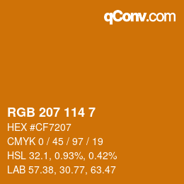 カラーコード: RGB 207 114 7 | qconv.com