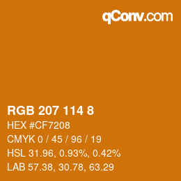 颜色代码: RGB 207 114 8 | qconv.com