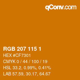 カラーコード: RGB 207 115 1 | qconv.com