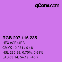 Color code: RGB 207 116 235 | qconv.com