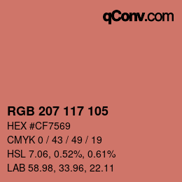 カラーコード: RGB 207 117 105 | qconv.com