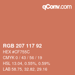 カラーコード: RGB 207 117 92 | qconv.com