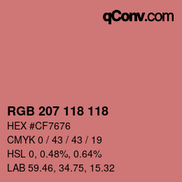カラーコード: RGB 207 118 118 | qconv.com