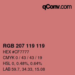 カラーコード: RGB 207 119 119 | qconv.com