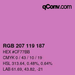カラーコード: RGB 207 119 187 | qconv.com