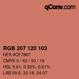 カラーコード: RGB 207 120 103 | qconv.com