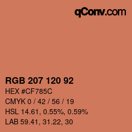 カラーコード: RGB 207 120 92 | qconv.com