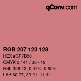 カラーコード: RGB 207 123 128 | qconv.com