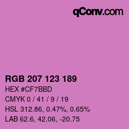 カラーコード: RGB 207 123 189 | qconv.com