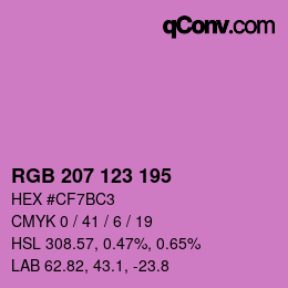 カラーコード: RGB 207 123 195 | qconv.com