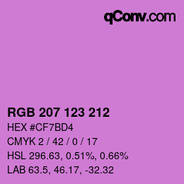 Color code: RGB 207 123 212 | qconv.com