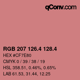 カラーコード: RGB 207 126.4 128.4 | qconv.com