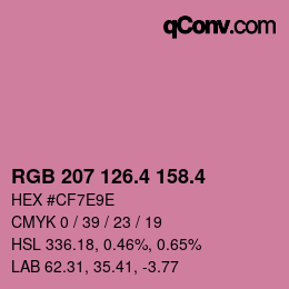 カラーコード: RGB 207 126.4 158.4 | qconv.com