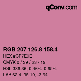 カラーコード: RGB 207 126.8 158.4 | qconv.com
