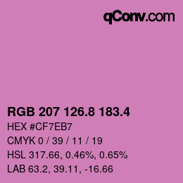 カラーコード: RGB 207 126.8 183.4 | qconv.com
