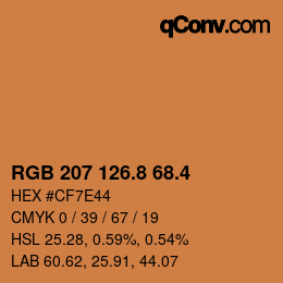 カラーコード: RGB 207 126.8 68.4 | qconv.com