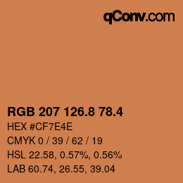 カラーコード: RGB 207 126.8 78.4 | qconv.com