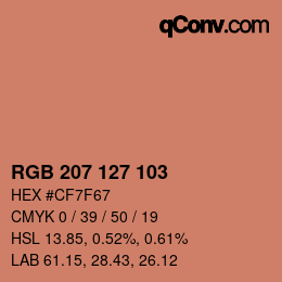 Color code: RGB 207 127 103 | qconv.com