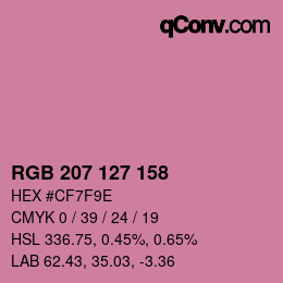 Color code: RGB 207 127 158 | qconv.com