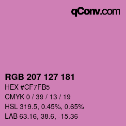 Color code: RGB 207 127 181 | qconv.com