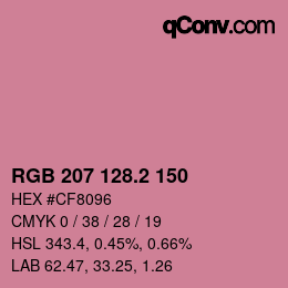 カラーコード: RGB 207 128.2 150 | qconv.com