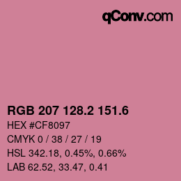 カラーコード: RGB 207 128.2 151.6 | qconv.com