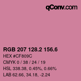 カラーコード: RGB 207 128.2 156.6 | qconv.com
