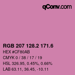 カラーコード: RGB 207 128.2 171.6 | qconv.com