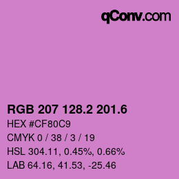 カラーコード: RGB 207 128.2 201.6 | qconv.com