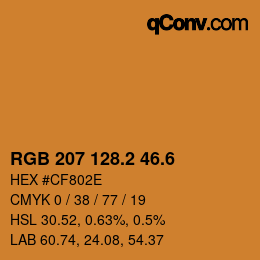 カラーコード: RGB 207 128.2 46.6 | qconv.com