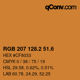カラーコード: RGB 207 128.2 51.6 | qconv.com