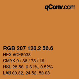 カラーコード: RGB 207 128.2 56.6 | qconv.com