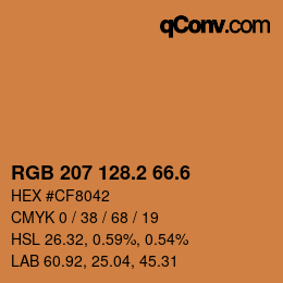 カラーコード: RGB 207 128.2 66.6 | qconv.com