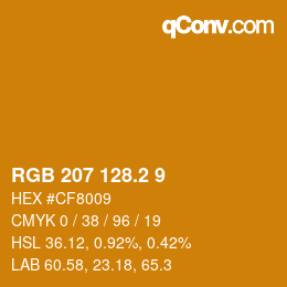 カラーコード: RGB 207 128.2 9 | qconv.com