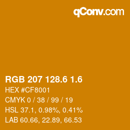 カラーコード: RGB 207 128.6 1.6 | qconv.com