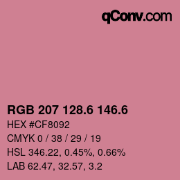 カラーコード: RGB 207 128.6 146.6 | qconv.com