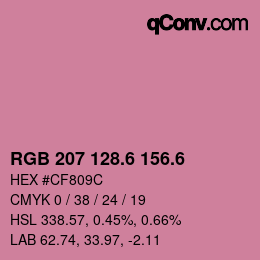 カラーコード: RGB 207 128.6 156.6 | qconv.com
