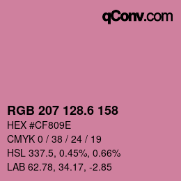 カラーコード: RGB 207 128.6 158 | qconv.com