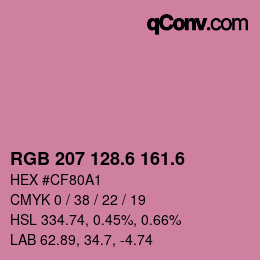カラーコード: RGB 207 128.6 161.6 | qconv.com