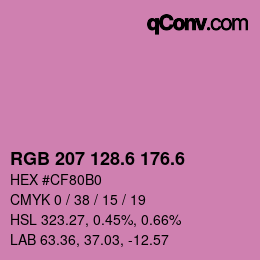 カラーコード: RGB 207 128.6 176.6 | qconv.com