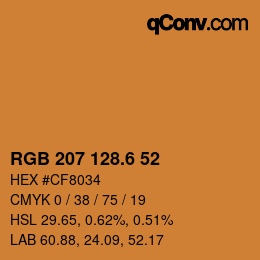 カラーコード: RGB 207 128.6 52 | qconv.com