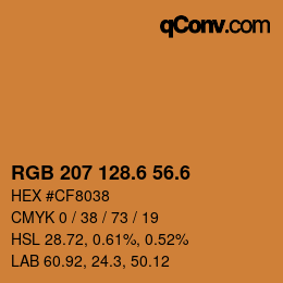 カラーコード: RGB 207 128.6 56.6 | qconv.com