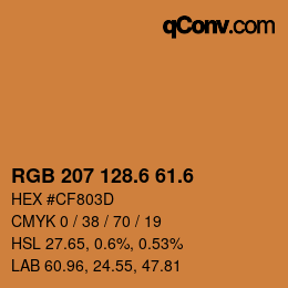 カラーコード: RGB 207 128.6 61.6 | qconv.com