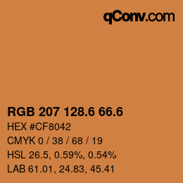 カラーコード: RGB 207 128.6 66.6 | qconv.com