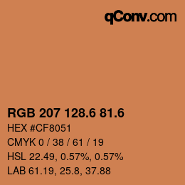 カラーコード: RGB 207 128.6 81.6 | qconv.com