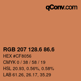 カラーコード: RGB 207 128.6 86.6 | qconv.com